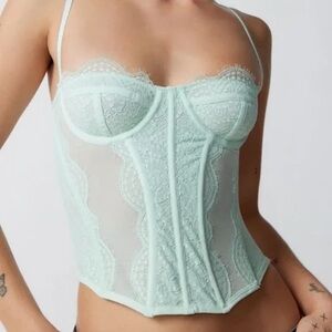 Mint Green Lace Corset Top